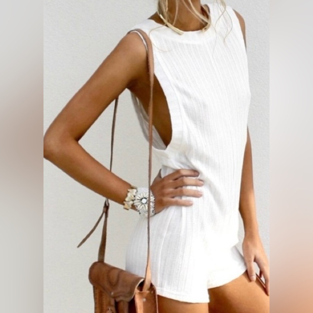 Sabo Skirt Cream Ribbed Romper